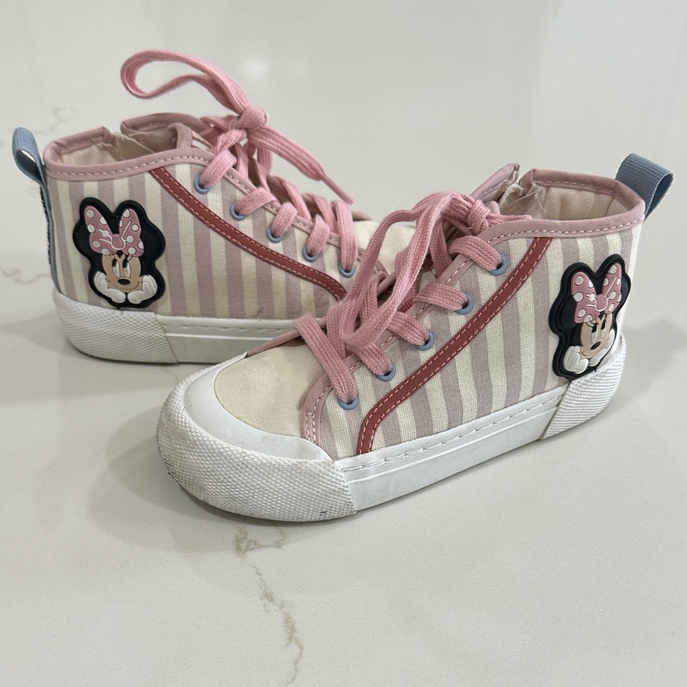 Disney Minnie Mouse Pink and Cream Kids High Top Sneakers